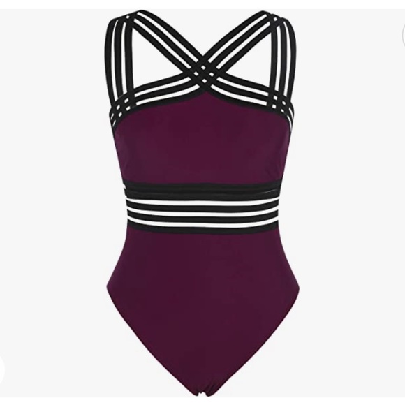 Front Crossover One Piece Bathing Suit - Picture 4 of 7